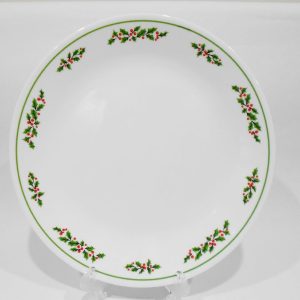 Vtg.1985 Corelle HOLLY DAYS 10 14 DINNER PLATE Black Vein Holiday Christmas