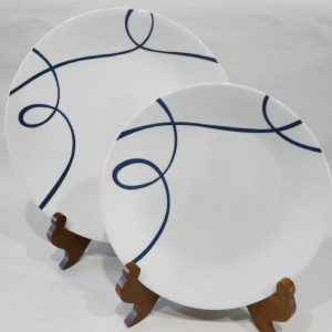 Corelle LIA Cobalt Blue Curly Swirls U-PICK 8.5 LUNCH or 10.25 DINNER PLATE