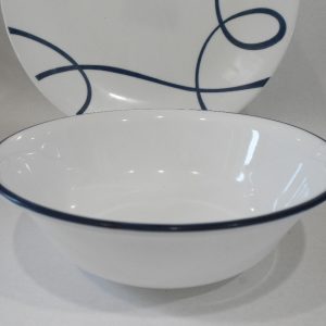 NEW Corelle LIA Round 6.25 Coupe 18-oz SOUP BOWL Cereal Salad BLUE Rim