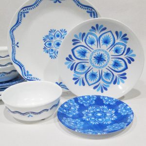 ❤️ 16-pc Corelle LISBON TERRACE Dinnerware Set *Plates & Bowls Blue Portugal Tiles
