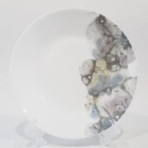 CORELLE LUMOS 6.75 BREAD PLATE Appetizer Dessert  *Muted Gray Yellow Purple Blue