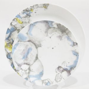 CORELLE LUMOS *Choose: 10 1/4 DINNER or 8 1/2 LUNCH PLATE *Muted Gray Yellow Blue Purple