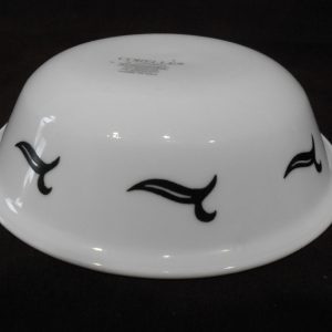 1 Corelle Corning LYRICS 10-oz DESSERT BOWL Fruit Sauce BLACK Tulip Leaves