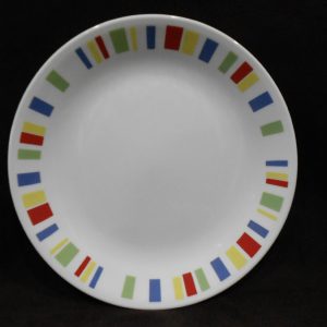 1 Corelle MEMPHIS 8.5 LUNCH PLATE Luncheon / Red Blue Green Yellow Blocks