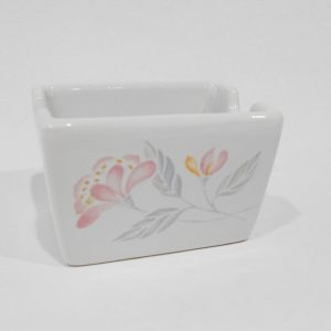 Corelle PINK TRIO Stoneware SUGAR PACKET Sweetener HOLDER *Pink Peach Blue Floral