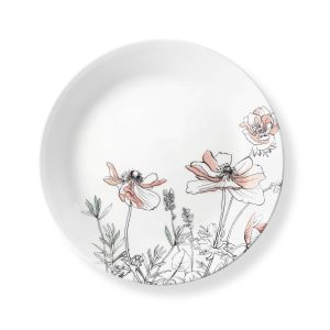 CORELLE Signature POPPY PRINT 6 3/4 BREAD Appetizer PLATE *Pale Pink & White Floral