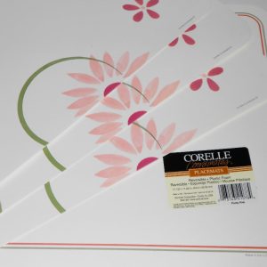 ❤️ NWT 5 Corelle Coordinates PRETTY PINK 17x11 Reversible PLACEMATS Retro Floral