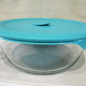 PYREX Pro Deluxe ROUND 12 Cup / 3 Qt DISH & COVER 10x3.5 Turquoise 8202