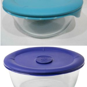 New PYREX Pro ROUND 5 Cup DISH & Vented COVER Choose TURQUOISE or NAVY BLUE 8201
