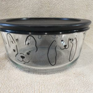 Pyrex MY BEST FRIEND 4 Cup Glass Storage Bowl & Cover *ADORABLE PUPPY DOG FACES