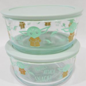2 Pyrex STAR WARS BABY YODA 4 Cup Storage Bowls MADALORIAN The Child Yumm & Snack
