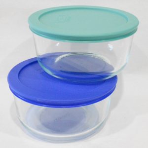 PYREX 4 Cup Choose: DUSTY GREEN or AMP BLUE Storage Bowl & Plastic COVER 7201