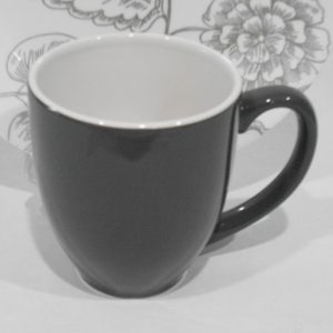 New CORELLE REMINISCE / FARMSTEAD 13-oz MUG Stoneware Cup DARK GREY GRAY