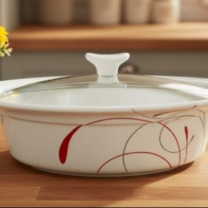 CORELLE Corningware 2-Qt SPLENDOR Oval 13x9 Stoneware Roaster Casserole Dish
