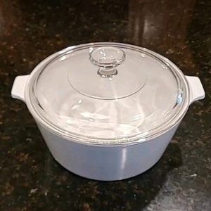 2.5 Qt. Corningware White BUFFET SERVER Casserole Pot w/Glass Cover