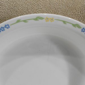 CORELLE SECRET GARDEN Vitrelle Glass PIE PLATE 10.25 Multi Dish Blue & Yellow Floral