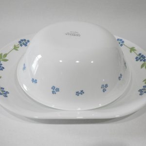 Corelle SECRET GARDEN Choose: SERVING PLATTER or 1-Qt BOWL Tiny Blue Floral