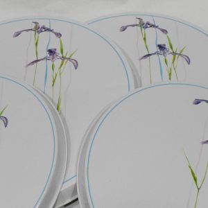 ❤️ CORELLE 4-pc SHADOW IRIS Burner Covers / Stovetop Range Round Metal 10 & 8