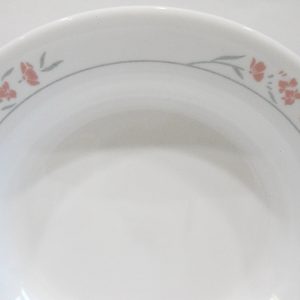 NRM Corelle SILK BLOSSOMS 15-oz Flat Rim SOUP BOWL Pasta Floral Pink Gray