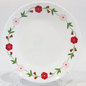 NEW Corelle SPRINK PINK 6.75 BREAD PLATE Appetizer Dessert Red Flowers Floral