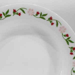 1 Corelle Corning SPRING PINK 15-oz PASTA SOUP BOWL 8.5 Flat Rim Plate Red Floral