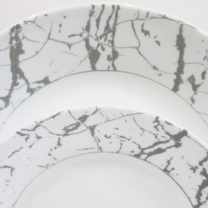 Corelle STONE GREY *Choose: 11 DINNER or 8 1/2 LUNCH PLATE *Silver Gray Marble Asher