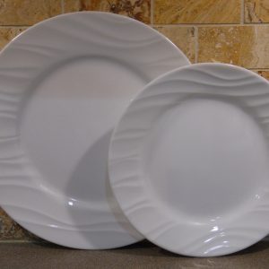 CORELLE Boutique SWEPT Choice> 10.75 Dinner OR 8.5 Lunch PLATE *White Waves