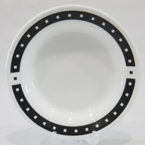 Corelle Ultra TEMPO / City Block 15-oz Flat Rim SOUP Plate 9 PASTA BOWL *Black Squares