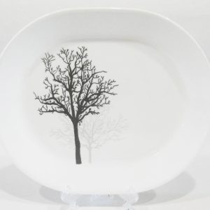 Corelle TIMBER SHADOWS 12.25 x 10 SERVING PLATTER Plate *Black Grey Bare Trees