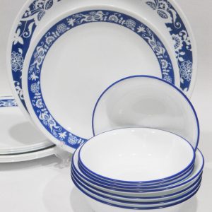 16-pc CORELLE Livingware TRUE BLUE Dinnerware Set *Reverse Old Town Navy Cobalt