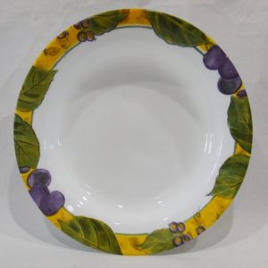9 Corelle TUSCAN VINE 15-oz FLAT RIM PASTA SOUP BOWL Vineyard Grape Leaves