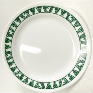 Corelle WINTER FESTIVAL Bread APPETIZER PLATE Green Christmas Trees Snowmen Reindeer