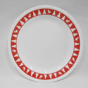 Corelle WINTER FESTIVAL Bread APPETIZER PLATE Red Christmas Trees Snowmen Reindeer