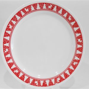 Corelle WINTER FESTIVAL 10.25 DINNER PLATE Red Christmas Trees Snowmen Reindeer