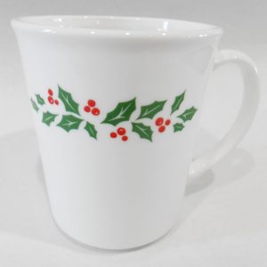 NEW 1 Corning WINTER HOLLY 10-oz MUG Cup Red Green 1991 Christmas Holiday