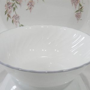 Corelle Corning WISTERIA 1-Qt SERVING BOWL 8.5 Light Purple Swirled Fluted Rim