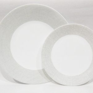 Corelle WOVEN LINES *Choose: 11 DINNER or 8 1/2 LUNCH PLATE Grey Gray Fabric