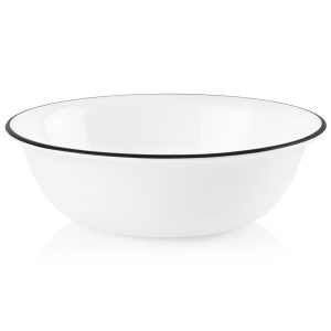 1 Corelle BLACK RIM 18-oz SOUP Cereal BOWL *Inked Poppy Brasserie Cusco Paloma
